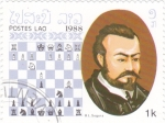Sellos de Asia - Laos -  Rui López de Segura, campeón de ajedrez