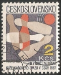 Sellos de Europa - Checoslovaquia -  Czechoslovakian Bowling Union, 50th Anniv.