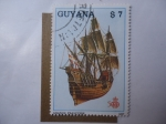 Sellos de America - Guyana -  Grande Francoise - Carabela.