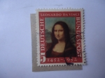Stamps Germany -  5º Centenario del Nacimiento de Leo nardo Da Vinci 1452-1952 - Oleo_ Mona Lisa -Deutsche Bundespost.