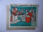 Stamps Germany -  500 Jahre Universitat Freiburg - Dozent mit Studenten (Mi/Ale:256)