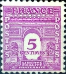 Stamps France -  Intercambio jxn 0,35 usd 5 cent. 1944