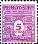 Stamps France -  Intercambio m1b 0,35 usd 5 cent. 1944
