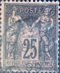 Stamps France -  Intercambio 1,00 usd 25 cent. 1886