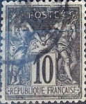 Sellos de Europa - Francia -  Intercambio 1,00 usd 10 cent. 1877