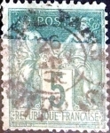 Sellos de Europa - Francia -  Intercambio 0,60 usd 5 cent. 1876