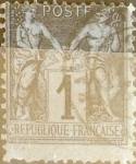 Stamps Europe - France -  Intercambio jxn 1,75 usd 1 cent. 1877