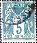 Stamps France -  Intercambio 1,25 usd 5 cent. 1898