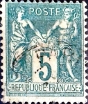 Sellos de Europa - Francia -  Intercambio 1,25 usd 5 cent. 1898