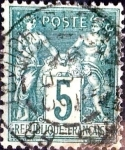 Sellos de Europa - Francia -  Intercambio 1,25 usd 5 cent. 1898