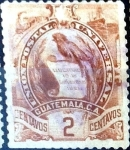 Sellos de America - Guatemala -  Intercambio cr2f 0,20 usd 2 cent. 1886