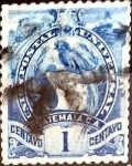 Stamps : America : Guatemala :  Intercambio 0,20 usd 1 cent. 1886