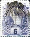 Sellos de America - Guatemala -  Intercambio 0,20 usd 5 cent. 1888