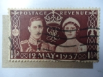 Stamps : Europe : United_Kingdom :  Coronacion de George VI y Elizabeth Bowes - Lyon  12 de Mayo 1937