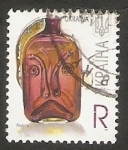 Stamps Ukraine -  Artesanía, Frasco de cristal con  forma de cabeza