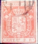 Stamps : Europe : Spain :  Intercambio 110,0 usd 2 reales 1854