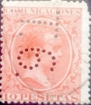 Sellos de Europa - Espa�a -  Intercambio 110,0 usd 10 pesetas 1889