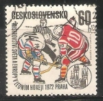 Stamps Czechoslovakia -  Campeonato mundial de hockey hielo en 1972 