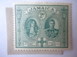 Stamps Jamaica -  King Charles II and King George VI.