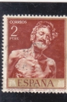 Stamps : Europe : Spain :  viejo desnudo al sol-Fortuny (22)