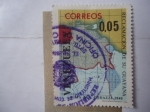 Stamps Venezuela -  Reclamación de su Guayana - Mapa de Agustín Codazzi 1840.