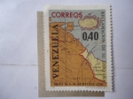 Stamps Venezuela -  Reclamación de su Guayana - Mapa de L. de Surville 1778.