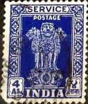 Stamps India -  Intercambio 0,20 usd 4 annas 1951