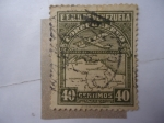 Stamps Venezuela -  E.E.U.U. de Venezuela -Mapa (1)