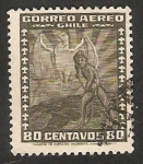 Stamps Chile -  Estatua de Caupolican