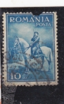 Stamps Romania -  militar a caballo 