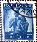 Stamps Italy -  Intercambio 0,20 usd 5 l. 1945