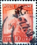 Stamps Italy -  Intercambio 0,20 usd 10 l. 1947