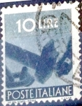 Stamps Italy -  Intercambio 0,20 usd 10 l. 1945