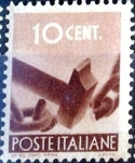 Stamps Italy -  Intercambio m2b 0,20 usd 10 cent. 1945
