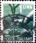 Stamps Italy -  Intercambio 0,20 usd 1 l. 1945