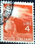 Stamps Italy -  Intercambio 0,20 usd 4 l. 1946