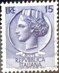 Stamps Italy -  Intercambio 0,20 usd 15 l. 1955