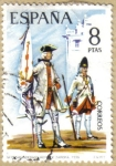 Stamps : Europe : Spain :  UNIFORMES - Abanderado Rgto. de Zamora