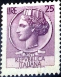Stamps : Europe : Italy :  Intercambio 0,20 usd 25 l. 1968