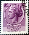 Stamps Italy -  Intercambio 0,20 usd 25 l. 1968