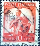 Stamps Italy -  Intercambio 0,20 usd 10 l. 1947