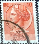 Stamps Italy -  Intercambio 0,20 usd 10 l. 1955