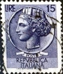 Stamps Italy -  Intercambio 0,20 usd 15 l. 1956