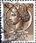 Stamps Italy -  Intercambio 0,20 usd 20 l. 1955