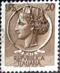 Stamps Italy -  Intercambio 0,20 usd 20 l. 1955