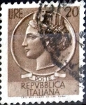 Stamps Italy -  Intercambio 0,20 usd 20 l. 1955