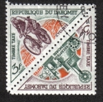 Sellos de Africa - Benin -  Telégrafo Morse/ Ciclista Postal