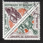 Sellos del Mundo : Africa : Benin : Telégrafo Morse/ Ciclista Postal