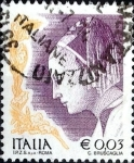 Stamps Italy -  Intercambio 0,20 usd 3 cent. 2002