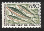 Stamps : Africa : Republic_of_the_Congo :  Corredor del arco iris ( Elagatis bipinnulatus ), Brazzaville